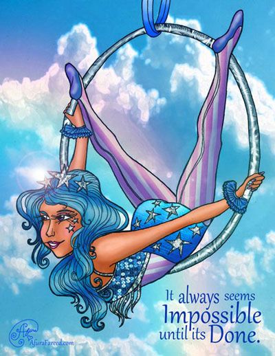 Aerial Hoop Circus Show Girl Postcard by OddSoul on Etsy