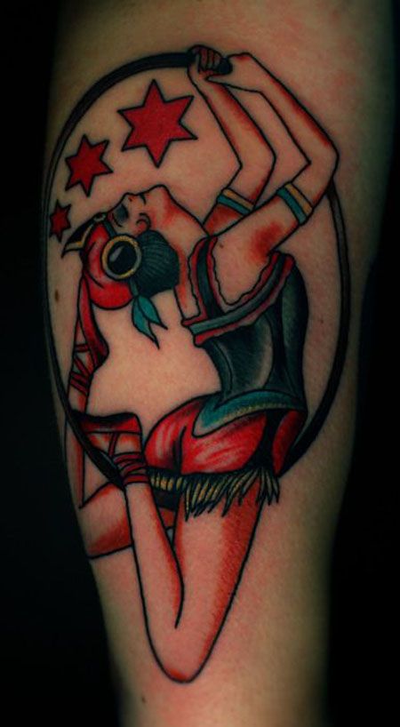 Circus girl with hoop
