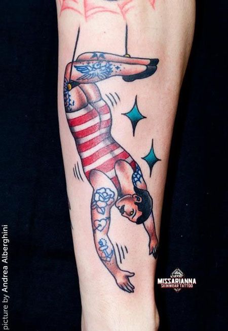 Miss Arianna traditional tattoos