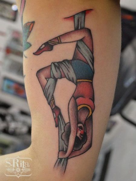 Ribbon Acrobat Tattoo by S. Rita