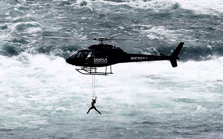 Aerialist Erendira Wallenda Dangles Over Niagara Falls By Her Teeth
