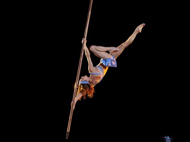 The Suspended Pole is a new act on Cirque du Soleil show, Corteo